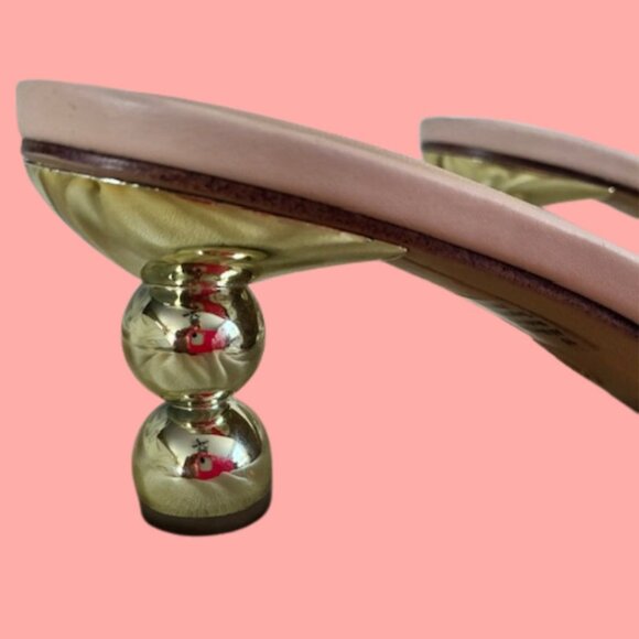 A New Day Cami Mule Heel with Clear Strap and Gold Sphere Heels Size 10 - Picture 1 of 7